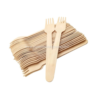 Disposable wooden spoon and fork